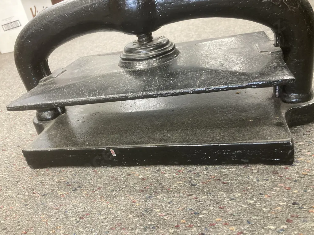 An Antique Book Press, Cast Iron With Black Painted Finish,19th century, H32 L48 D24cm Image 1++
