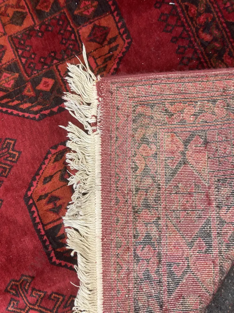 Persian Pattern Floor Rug, Red, Orange & Black Tones, 300 x 200cm Image 1++