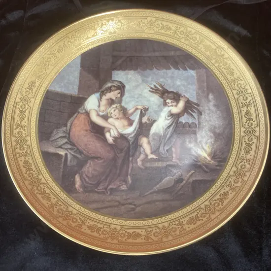 St Etienne Fine Porcelain Hand Painted Plate Diam26cm.