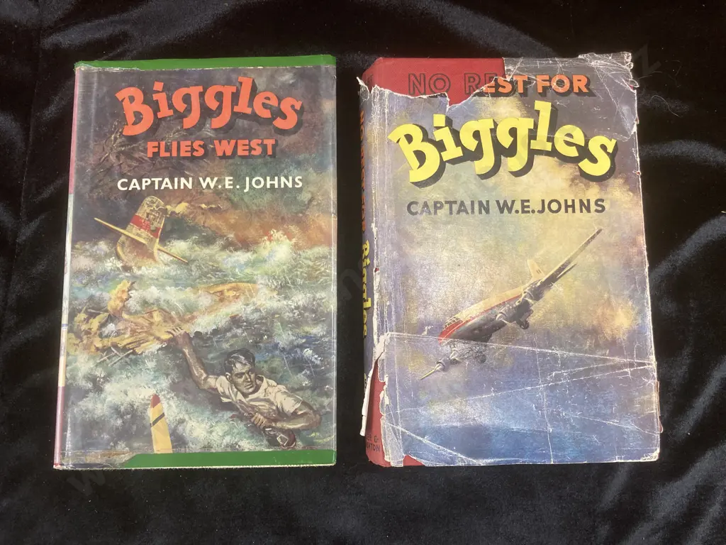 1956 First Edition No Rest For Biggles By Captain W.E Johns, Hardcover With Dust Jacket Image 1++