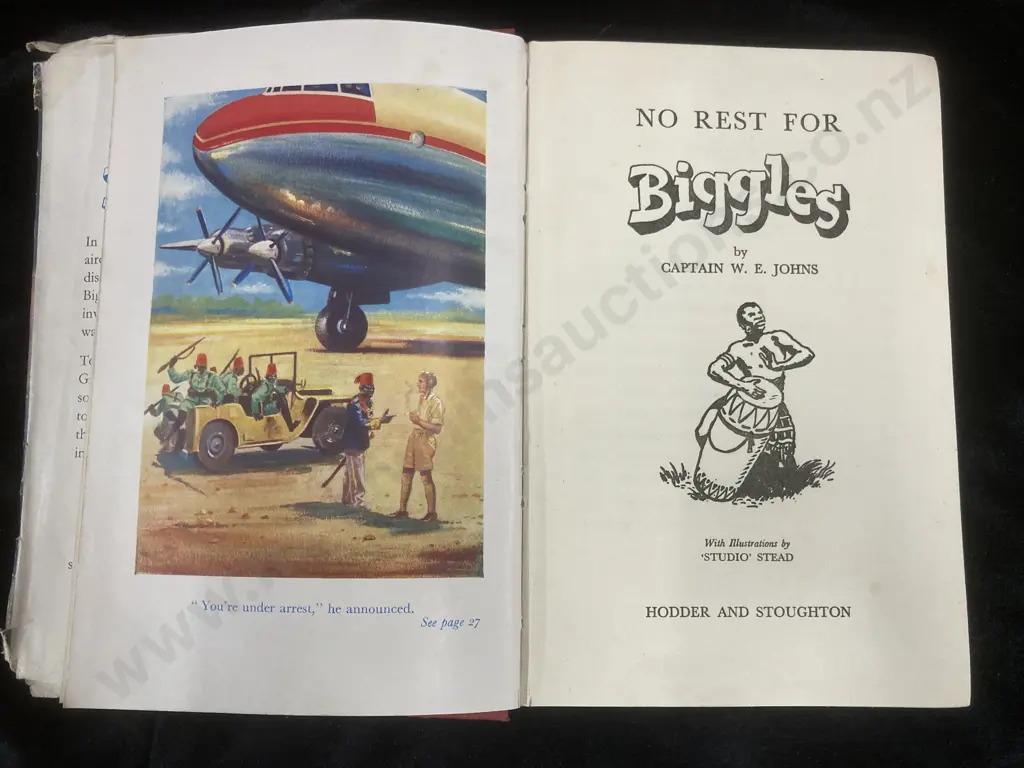 1956 First Edition No Rest For Biggles By Captain W.E Johns, Hardcover With Dust Jacket Image 1++