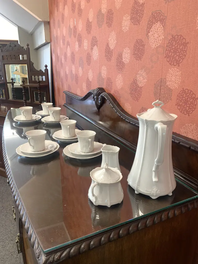 White German Alt Tirschenreuth 1838 Coffee Set With Six Trios Image 1++