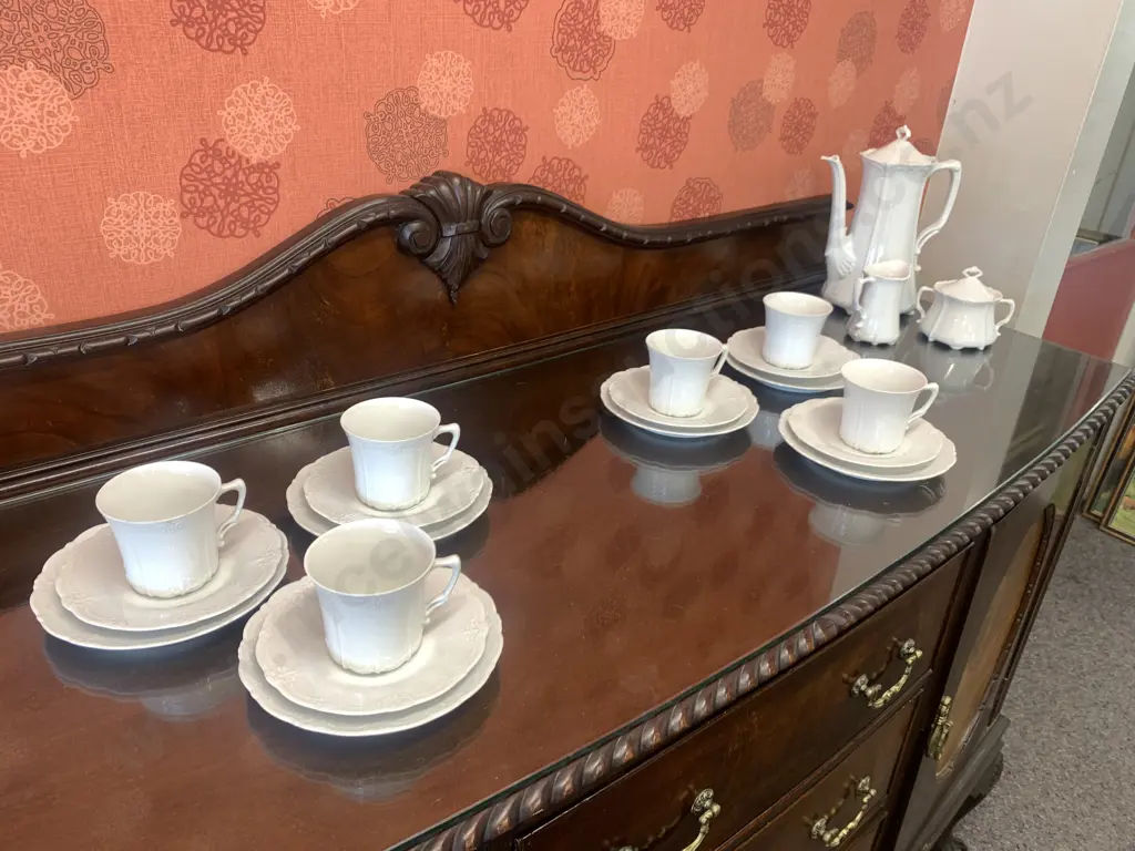 White German Alt Tirschenreuth 1838 Coffee Set With Six Trios Image 1++