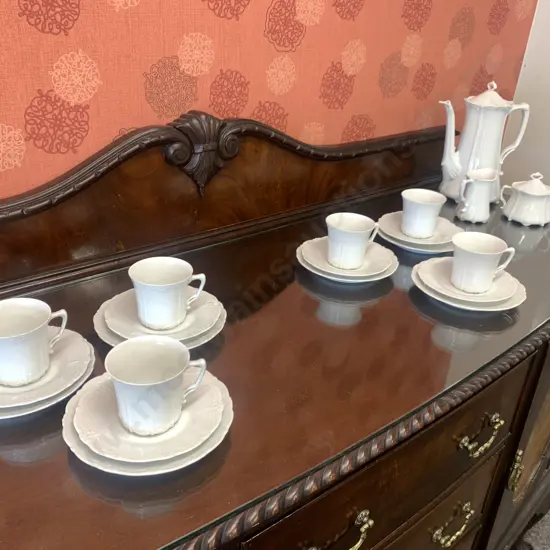 White German Alt Tirschenreuth 1838 Coffee Set With Six Trios