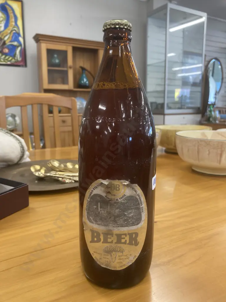Rare Unopened Dominion Breweries 745ml Beer Bottle 'Huntly Power Station April 9, 1983 Official Opening Day' Image 1++