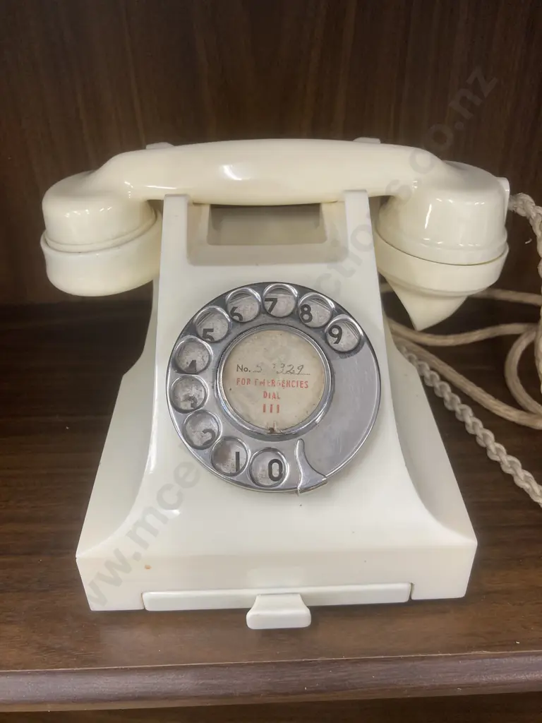 Vintage 1950's Cream Bakelite Strowger Table Automatic Telephone With Draw In Base. Stamped L.11576.B.1. Special Image 1++