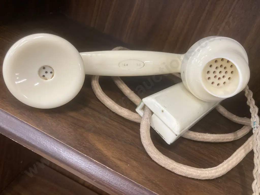 Vintage 1950's Cream Bakelite Telephone With Draw in Base, 2 Lines, Stamped HB 602 326CB  S58/2A?, Handset Marked 164-50 Image 1++