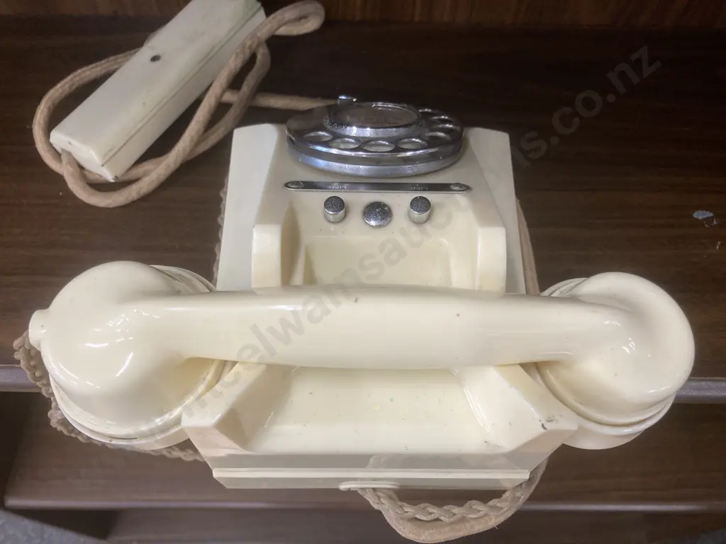 Vintage 1950's Cream Bakelite Telephone With Draw in Base, 2 Lines, Stamped HB 602 326CB  S58/2A?, Handset Marked 164-50 Image 1++