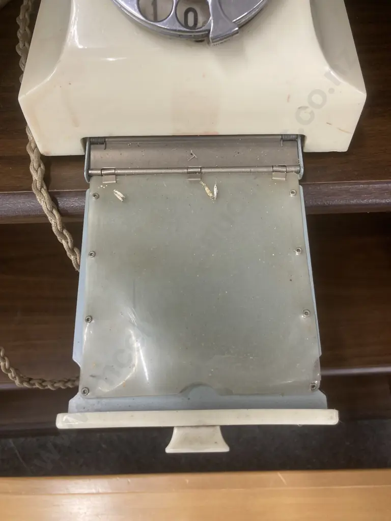 Vintage 1950's Cream Bakelite Telephone With Draw in Base, 2 Lines, Stamped HB 602 326CB  S58/2A?, Handset Marked 164-50 Image 1++