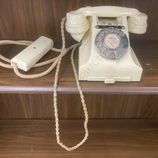 Vintage 1950's Cream Bakelite Telephone With Draw in Base, 2 Lines, Stamped HB 602 326CB  S58/2A?, Handset Marked 164-50