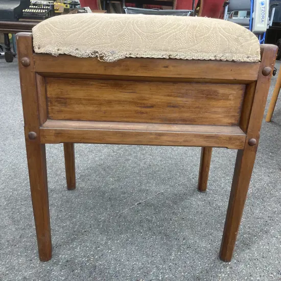 Vintage Mahogany Piano Stool, H56 L49 D36cm