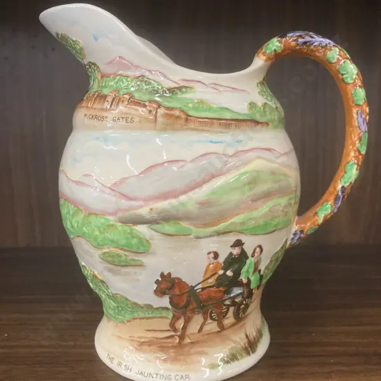 Crown Devon Fieldings Vintage Killarney 'The Irish Jaunting Car' Musical Jug, H20cm