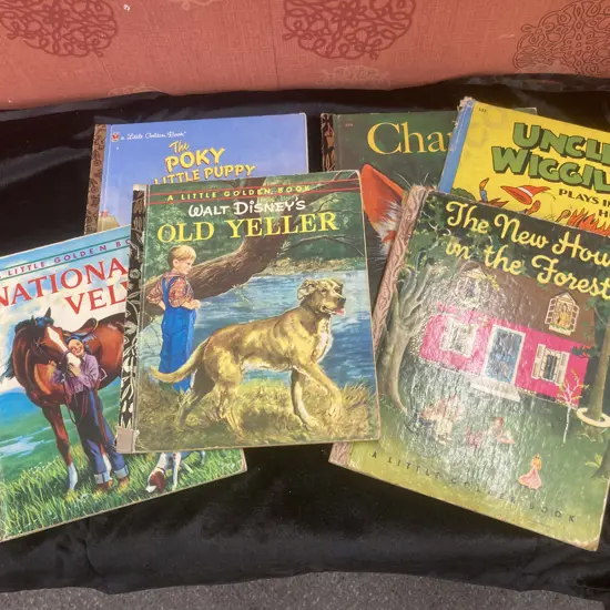 Selection of Books Including Six A Little Golden Books, The New House in the Forest 1946 Bank Street Book