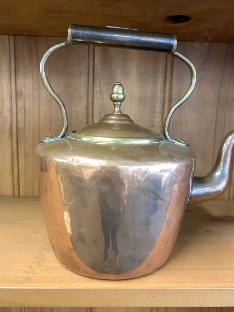 Copper & Brass Teapot, H24cm Image 1++