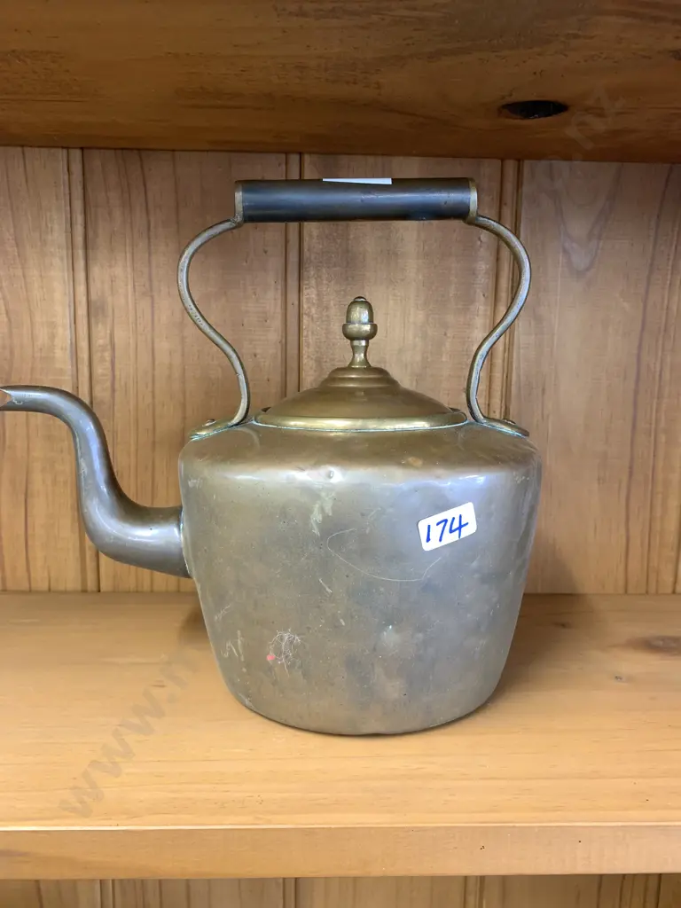 Copper & Brass Teapot, H24cm Image 1++