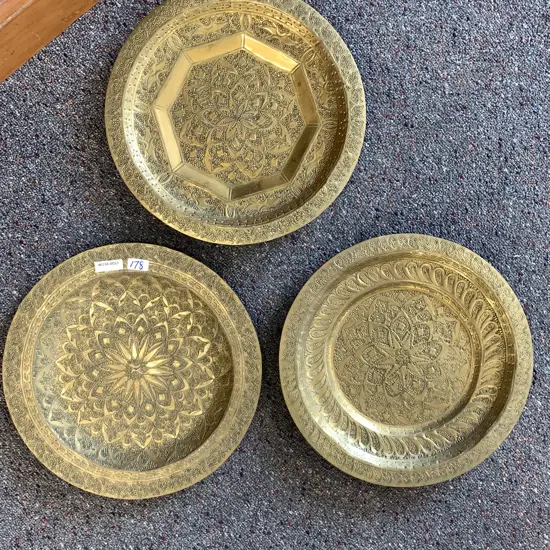 Round Brass Wall Plaques, 30cm