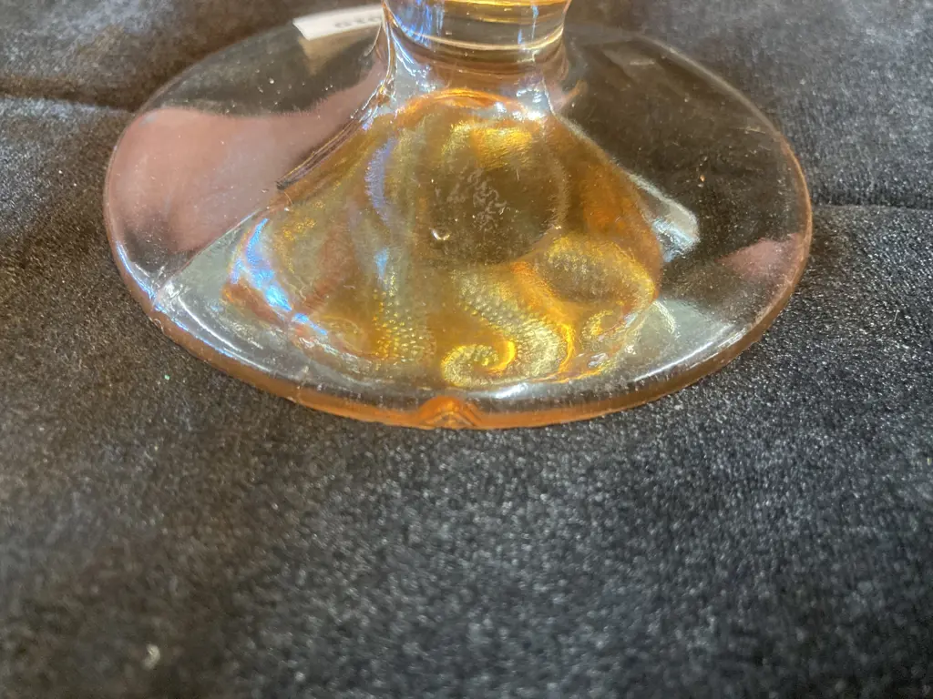 Antique Dugan Question Marks Marigold Carnival Glass Two Handled Footed Bon Bon Dish, H10cm Image 1++