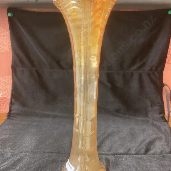 Imperial Glass Ripple Pattern Marigold Carnival Glass Vase, ca. 1915-1925 H30cm