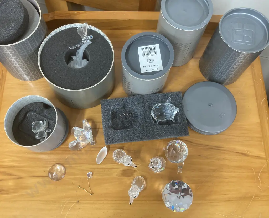 Selection of Swarovski Silver Crystal Ornaments (all af) & Crystal Ball & Snail Image 1++
