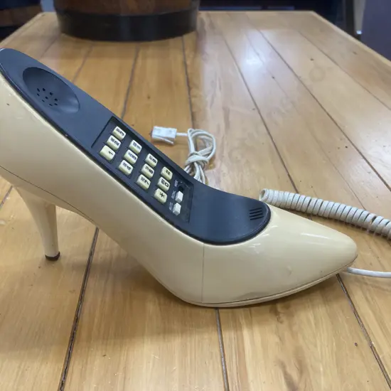 Vintage Columbia Telecom 1987 Cream Shoe Fashion Phone