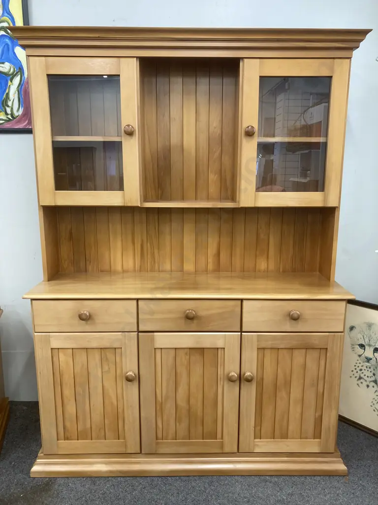 Rimu Wall Unit Manufactured By D.A. Lewis, Christchurch, Tongue & Groove Back And Panelling On Doors Image 1++