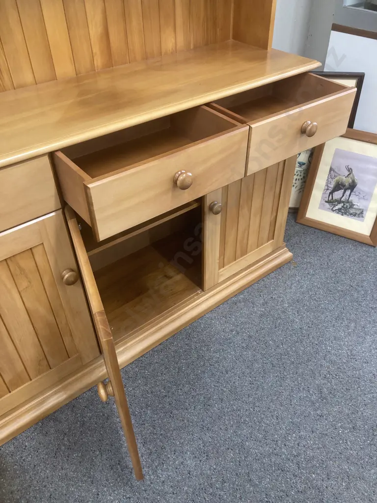 Rimu Wall Unit Manufactured By D.A. Lewis, Christchurch, Tongue & Groove Back And Panelling On Doors Image 1++