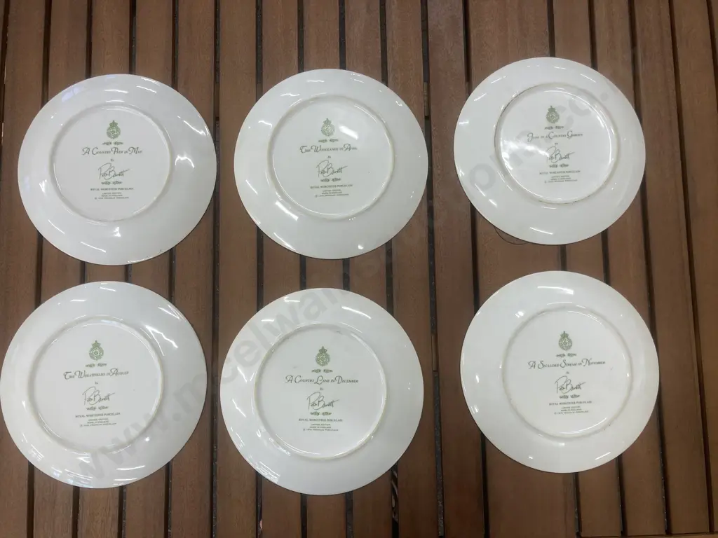 Selection of Six Royal Worcester Collectors Plates by Peter Barnett Image 1++