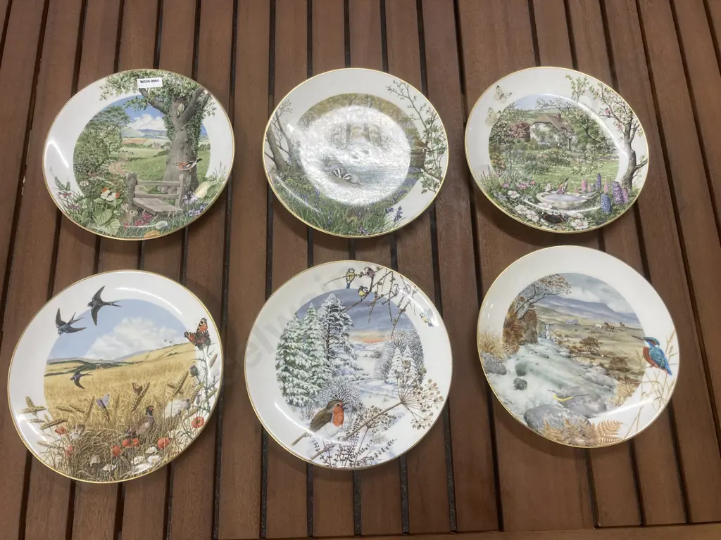 Selection of Six Royal Worcester Collectors Plates by Peter Barnett Image 1++