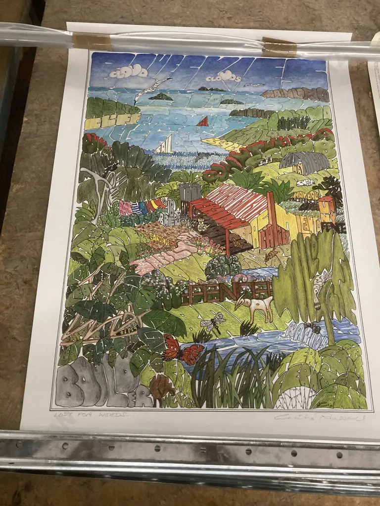Print by Cecilia Russell Titled Lost For Words, Signed and Titled by the artist in pencil below image, 60 x 43cm Image 1++