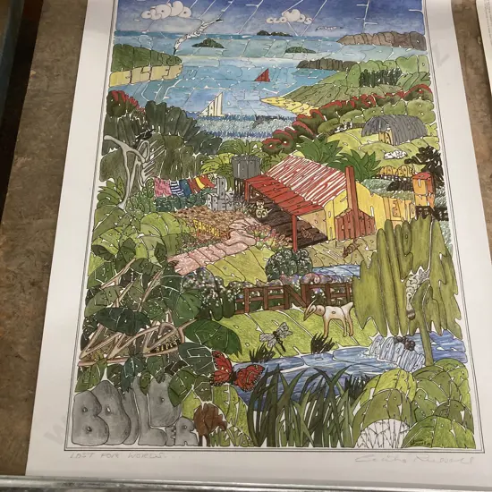 Print by Cecilia Russell Titled Lost For Words, Signed and Titled by the artist in pencil below image, 60 x 43cm