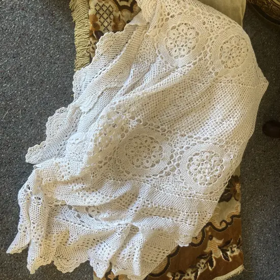 Vintage Large Oval Table Cloths x2