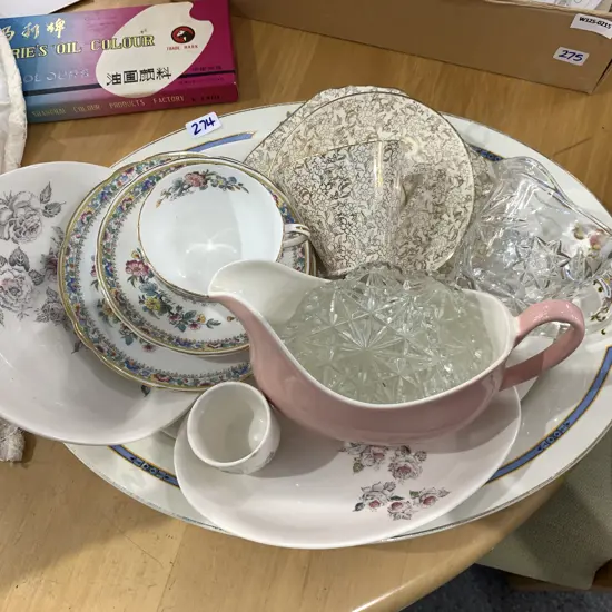 Selection of Crockery & Crystal, Johnson Bros, Foley, Etc