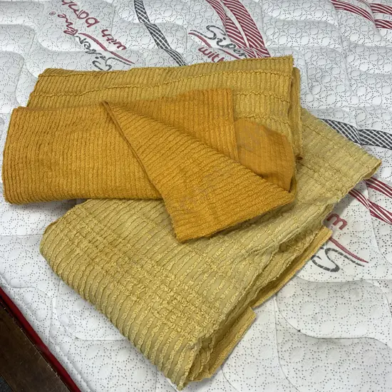 Vintage Single Bedspreads x2 Gold Coloured