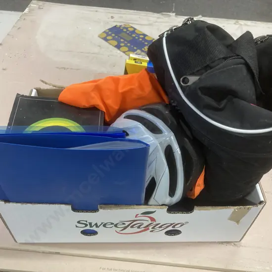 Box Lot Merida Pump, TEC S/M Helmet, High Vis, Econo Seal, Bike Lock (no key) Etc