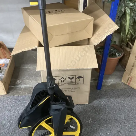 Box of 5 New 12" Measuring Wheels with Carry Bags, 320mm Dia wheel with stand, records up to 9999m, folds down to 510mm