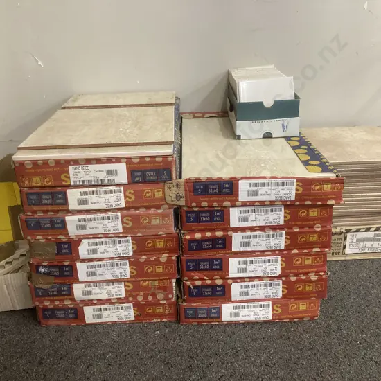 Tiles, Assorted 12 Boxes Daino Beige 33x60, White Square, Border Tiles, Ceramiche Piemme Etc