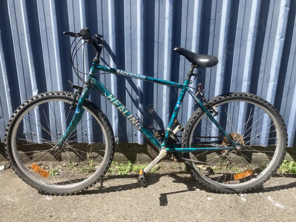 Healing Backroads Shimano Pushbike, Green & Black Image 1++