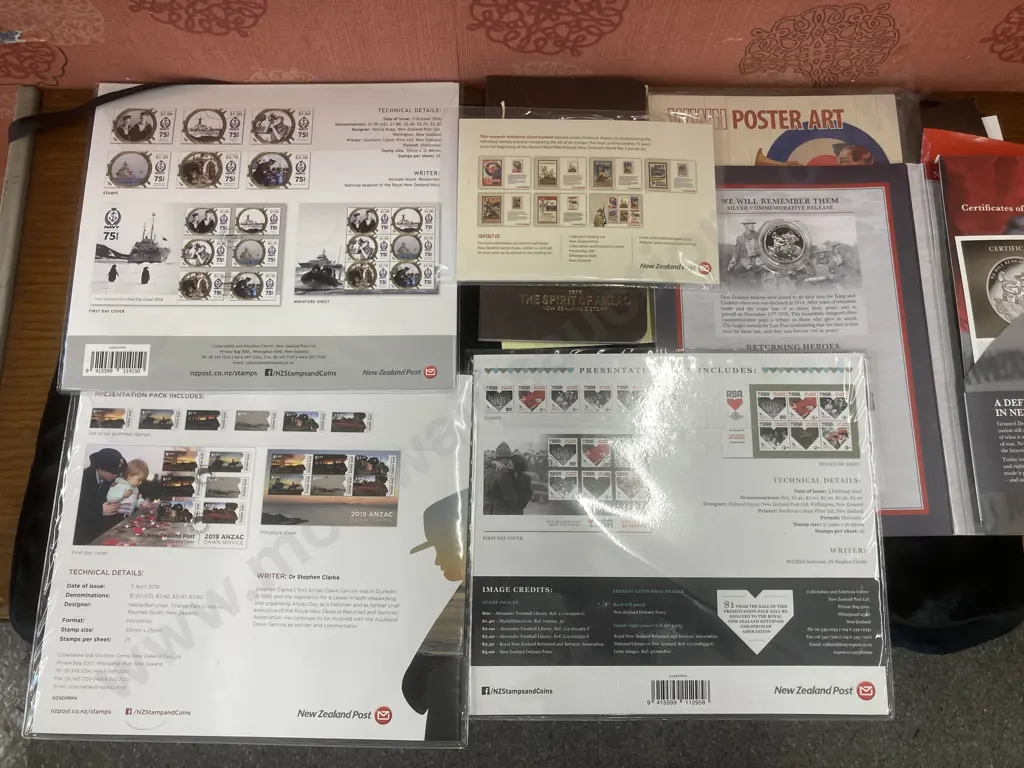 NZ Post Presentation Packs - RSA 100 Years, 2019 Anzac Dawn Service, Navy 75 Years Image 1++