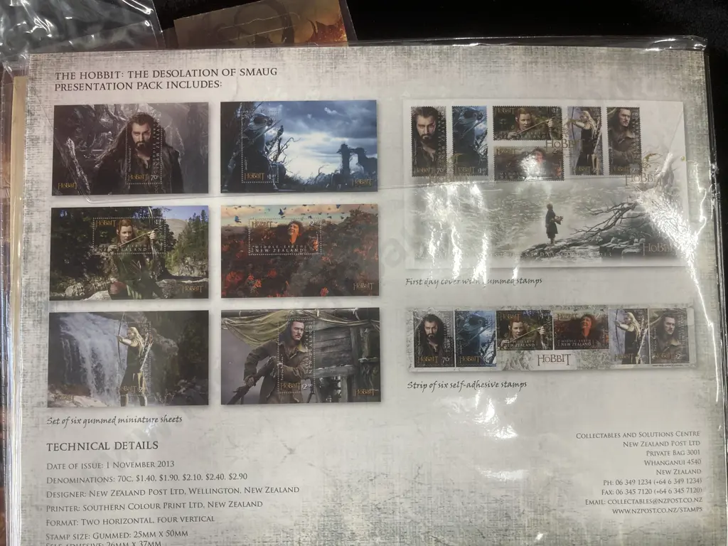 NZ Post Stamps - The Hobbit Battle Of The Five Armies & The Desolation Of Smaug Presentation Packs (Sealed) Image 1++