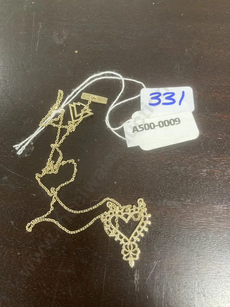 Thin Gold Coloured Chain With Heart, Stamped Zoe & Morgan 925 Image 1++