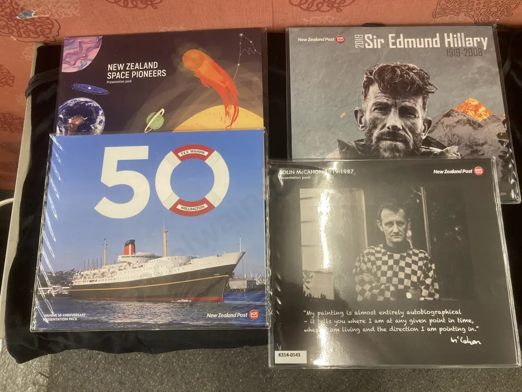 NZ Post Stamps Presentation Packs x Four - 2019 Sir Edmund Hillary, Colin McCahon 1919-1987 Image 1++
