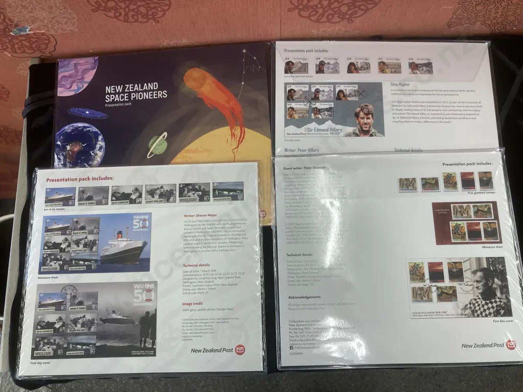 NZ Post Stamps Presentation Packs x Four - 2019 Sir Edmund Hillary, Colin McCahon 1919-1987 Image 1++