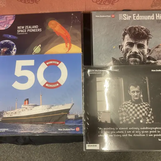 NZ Post Stamps Presentation Packs x Four - 2019 Sir Edmund Hillary, Colin McCahon 1919-1987