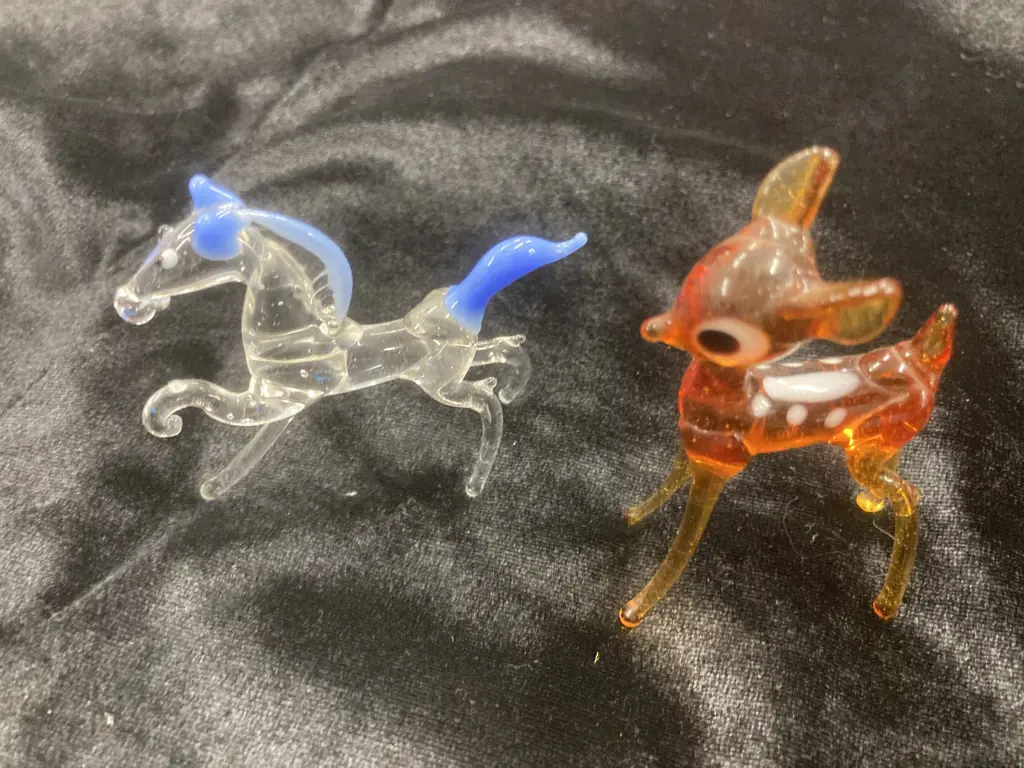 Vintage Miniature Hand Blown Murano? Glass Horse & Deer Image 1++