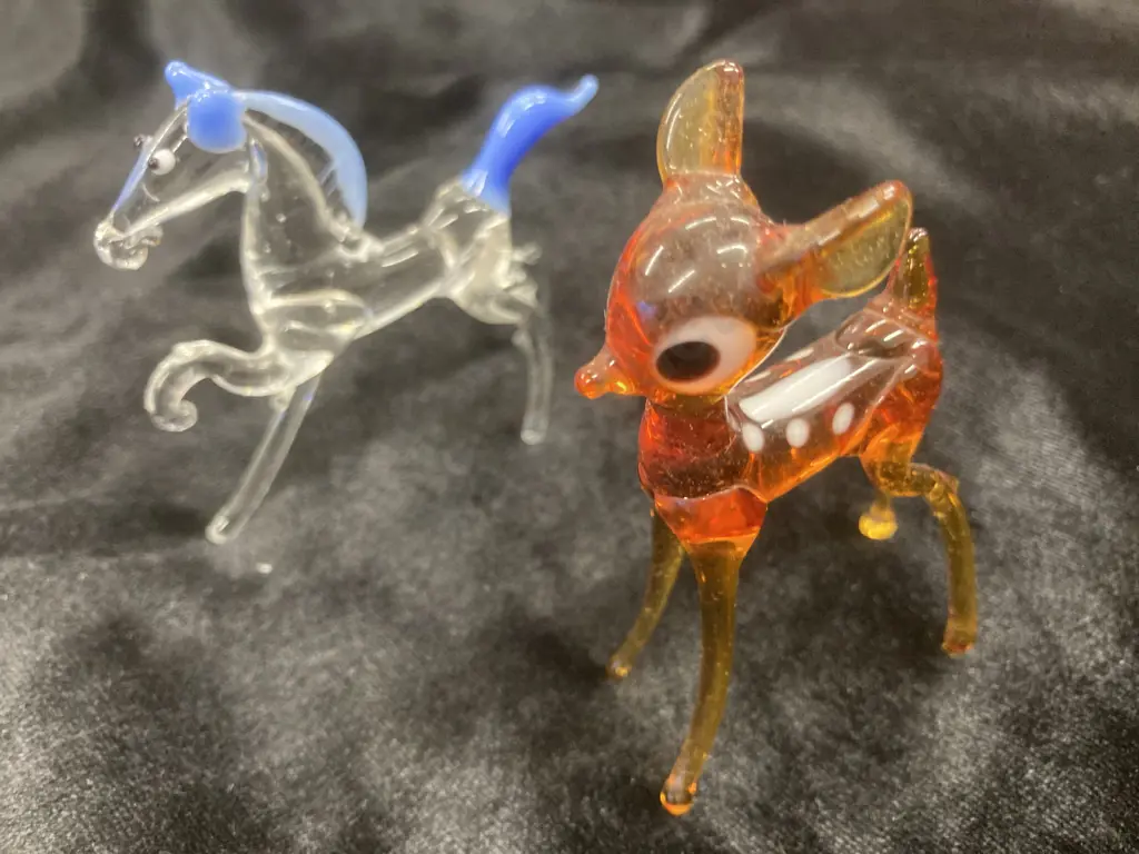 Vintage Miniature Hand Blown Murano? Glass Horse & Deer Image 1++