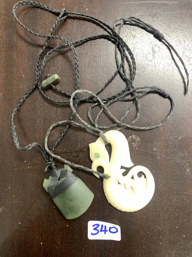 Pounamu & Resin Bone Look Pendants Image 1++