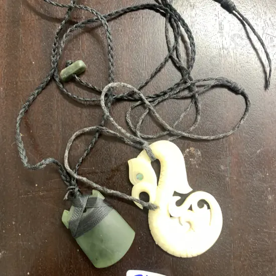 Pounamu & Resin Bone Look Pendants