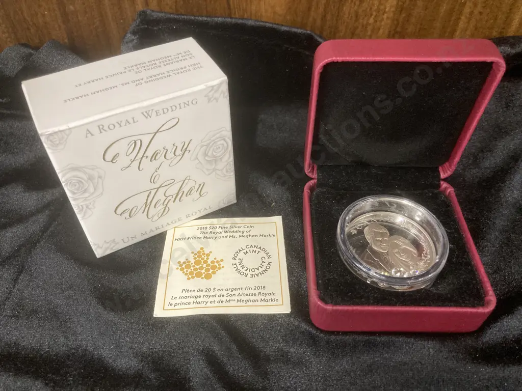 2018 CANADA 1 oz 9999 Silver $20 Proof Swarovski Coin Wedding of Harry & Meghan Image 1++