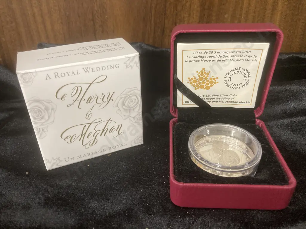 2018 CANADA 1 oz 9999 Silver $20 Proof Swarovski Coin Wedding of Harry & Meghan Image 1++