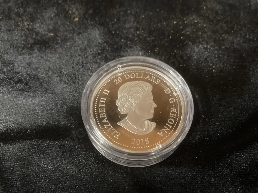 2018 CANADA 1 oz 9999 Silver $20 Proof Swarovski Coin Wedding of Harry & Meghan Image 1++